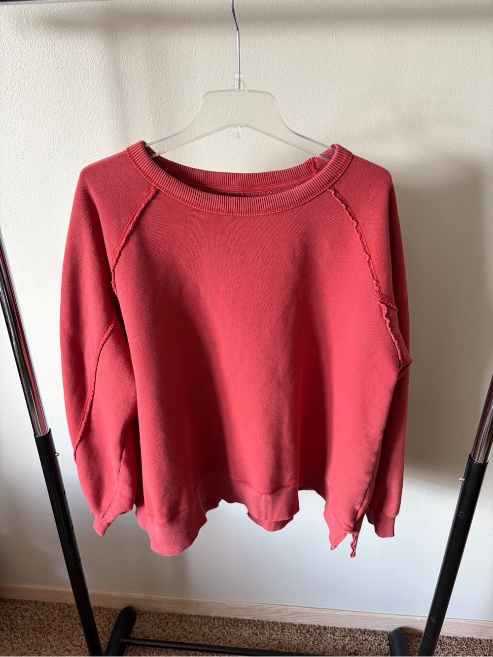 Aerie Washed Red Crewneck Sweatshirt